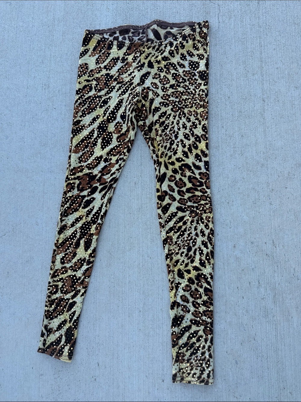 Leopard Print Girls' Leggings with sequined Detail